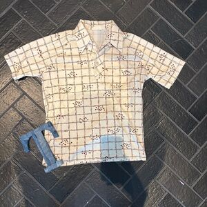 🧵 Vintage 70s Atomic Print Shirt by Leader of California (Men’s S/M)
